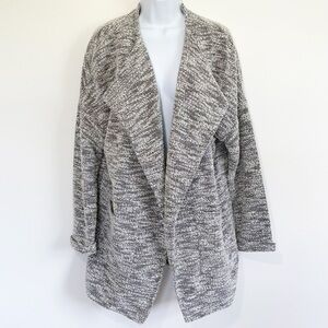 ASTR The Label Open Front Cardigan Long Sleeve Black and White Large